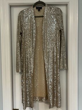 Fifteen Twenty Champagne Sequin Open-Front Duster